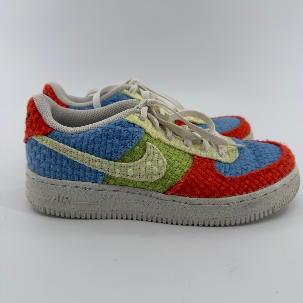 Nike Air Force 1 Low Sun Club‎ Arctic Orange Blue Kids Shoes 5.5Y
